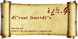 Árvai Gusztáv névjegykártya