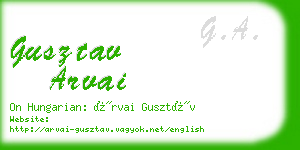 gusztav arvai business card